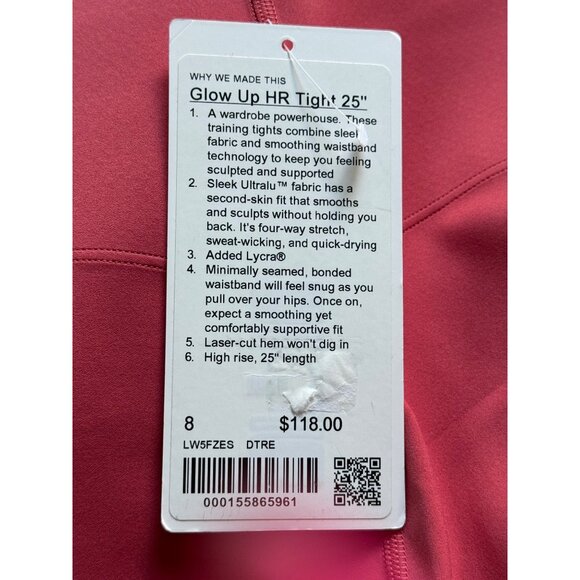 Lululemon Glow Up Super-High-Rise Tight 25 Inch W5FZES in DTRE Desert Red Size 8 - Picture 6 of 10